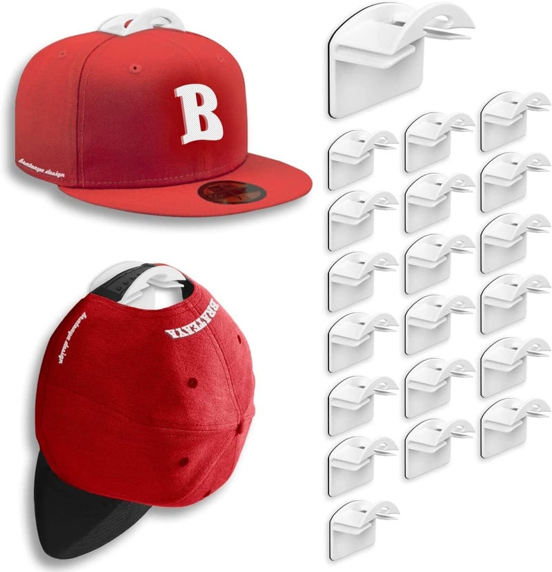 BRATEAYA Baseball Hat Holder for Wall (White-20) - Image 1